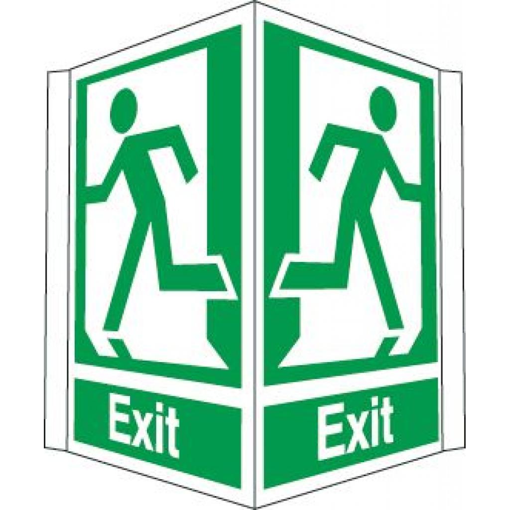 Exit Running Man Left And Right Projecting Sign 