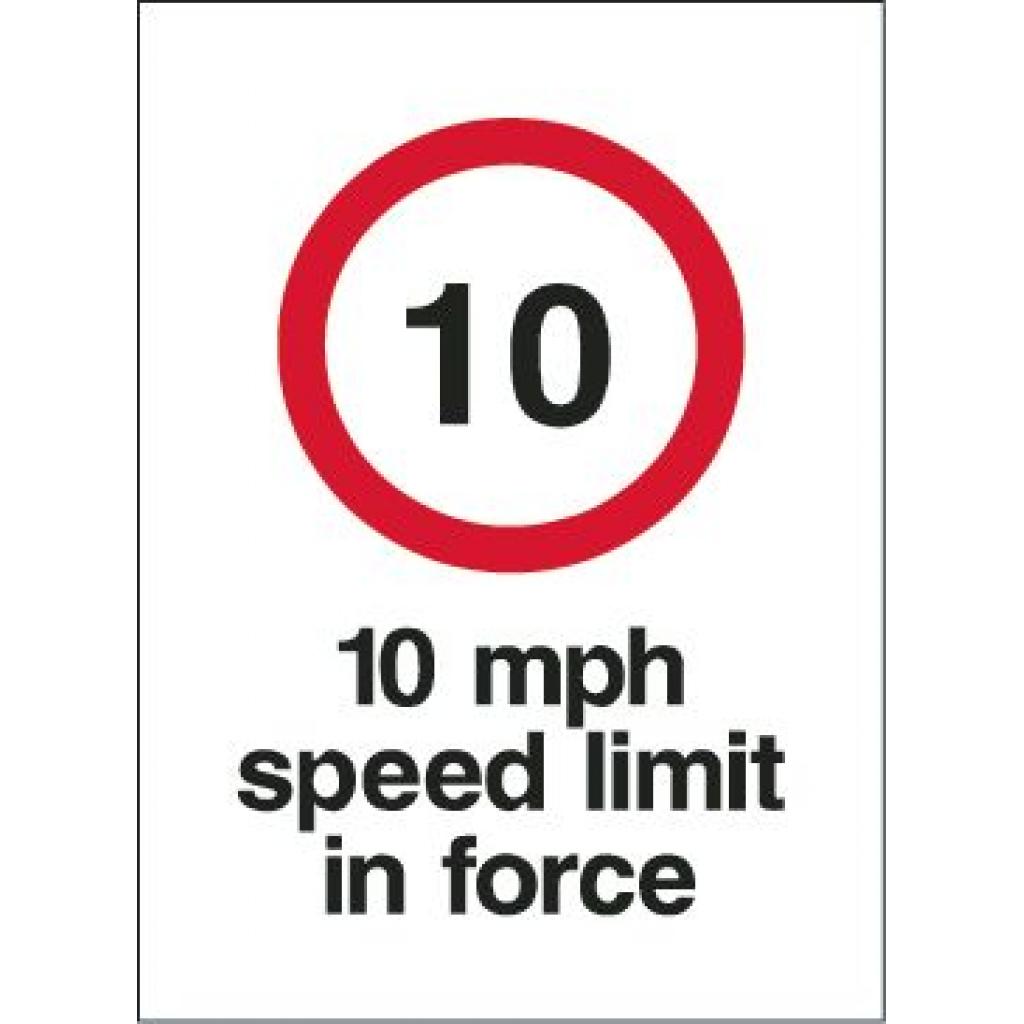 10 mph speed limit in force