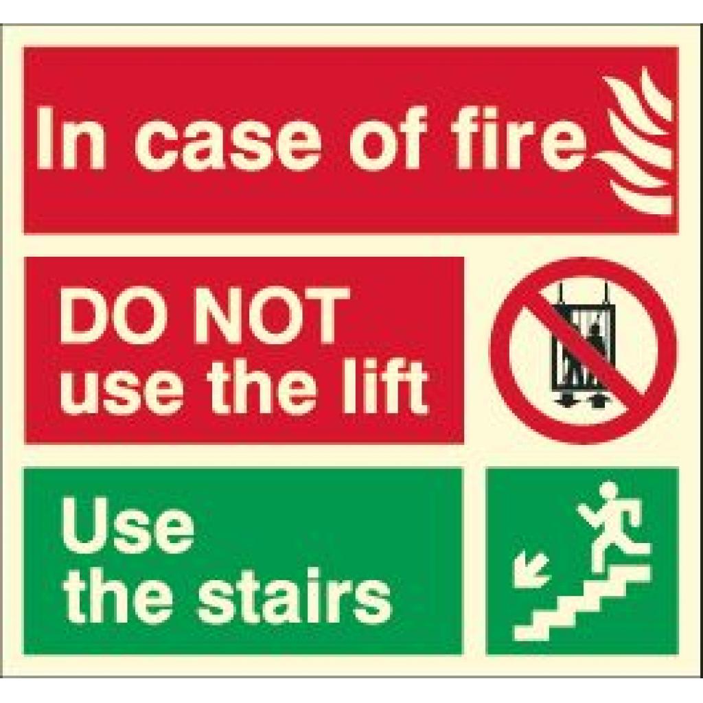 Fire Action - In case of fire (Photoluminescent)
