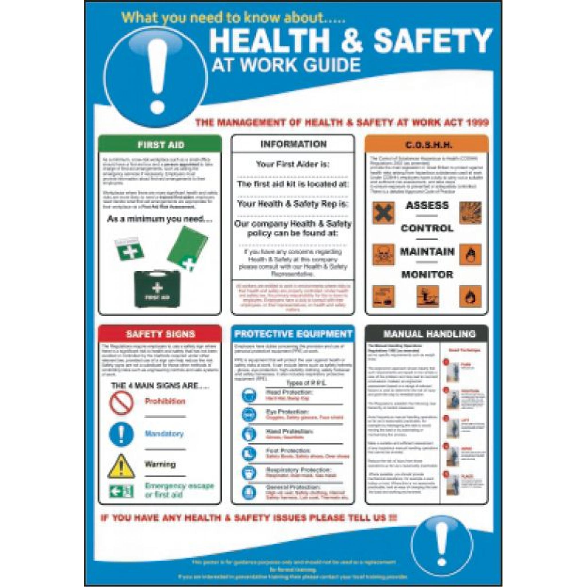 HEALTH & SAFETY AT WORK GUIDE Poster