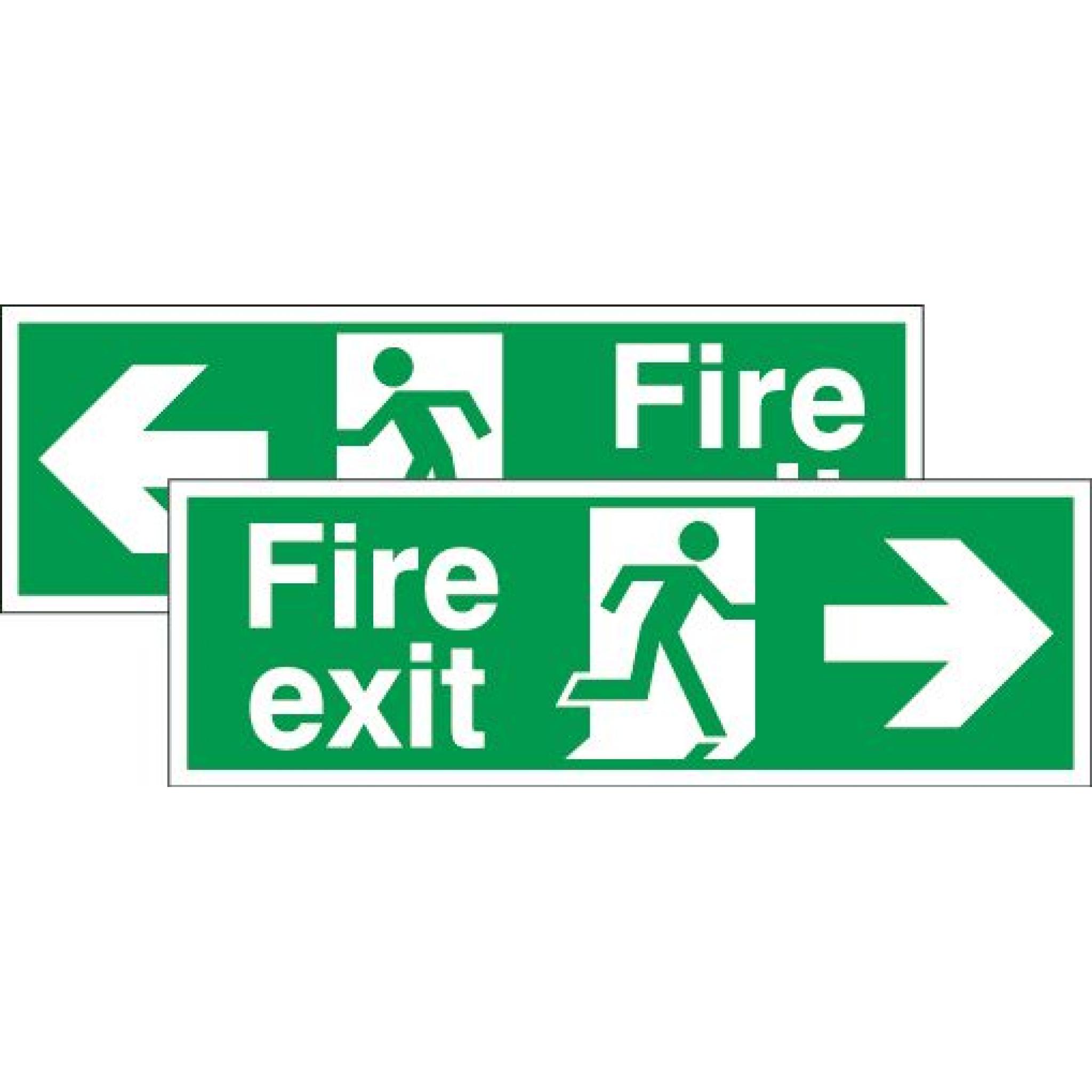 Fire exit - Running man - Right arrow or Left arrow (Double sided)