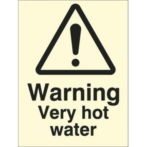Warning Very hot water (Photoluminescent)