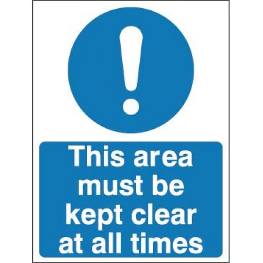 This area must be kept clear at all times