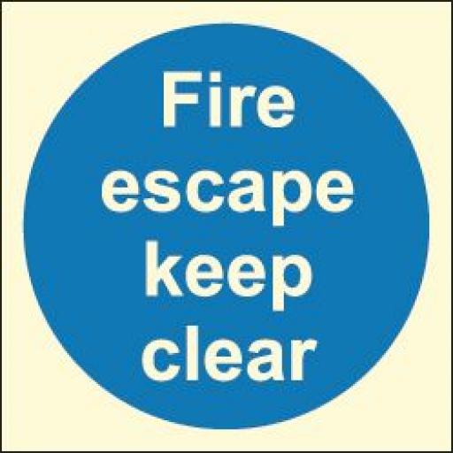 Fire escape keep clear (Photoluminescent)