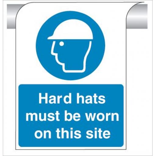 Hard hats must be worn on this site - Curve Top Sign