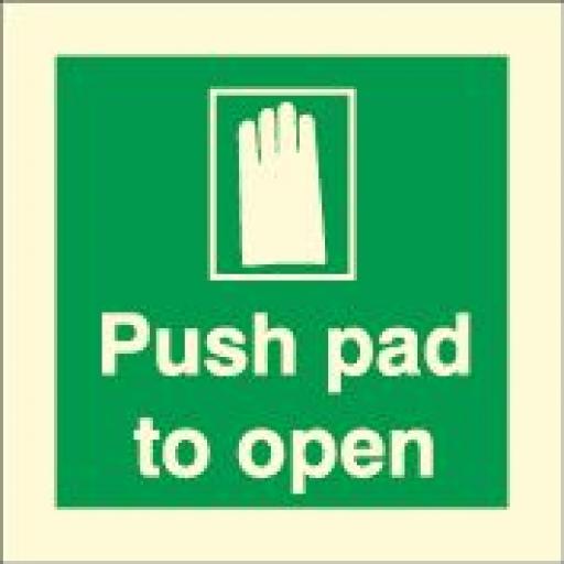 Push pad to open (Photoluminescent)