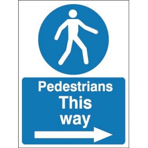 Pedestrians this way (Arrow right)