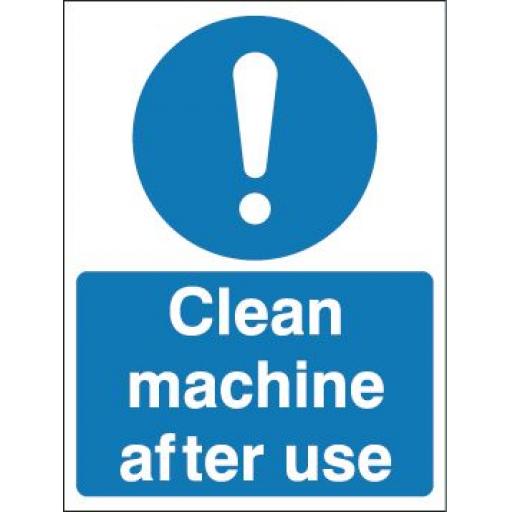 Clean machine after use