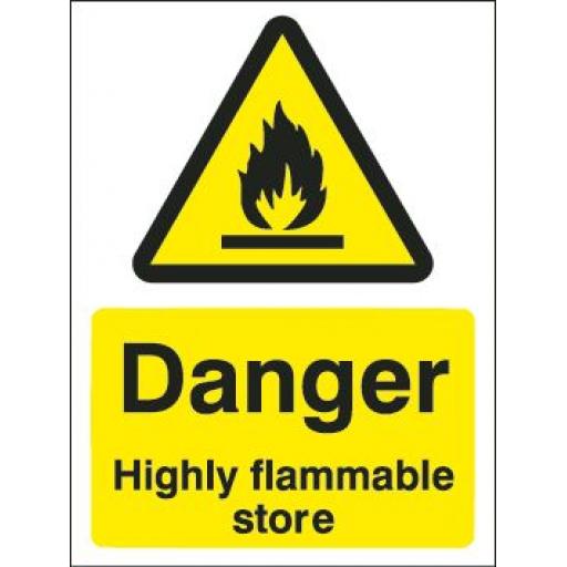 Danger Highly flammable store