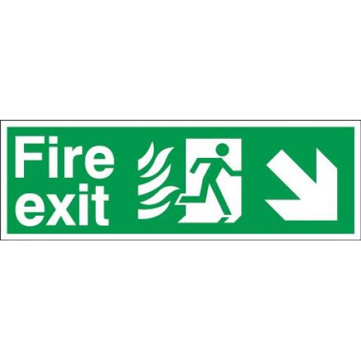 Fire exit - Flame - Running man - Down right arrow