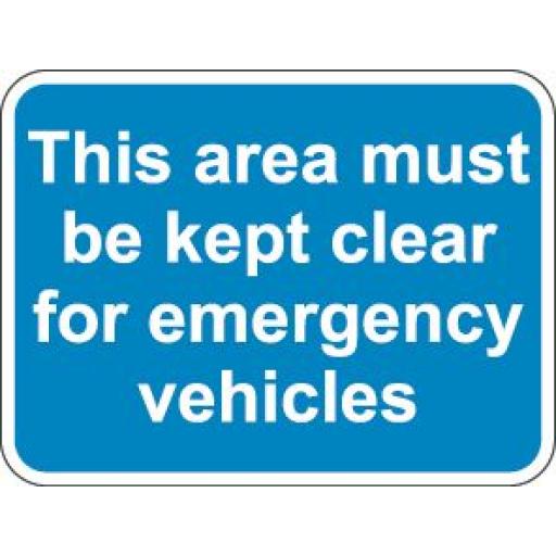This area must be kept clear for emergency vehicles