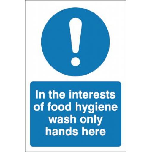 In the interests of food hygiene wash only hands here