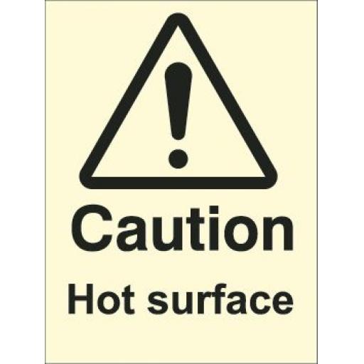 Danger Hot surface (Photoluminescent)