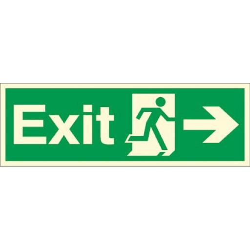 Exit - Running man - Right arrow (Photoluminescent)