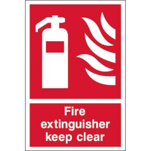 Fire extinguisher keep clear