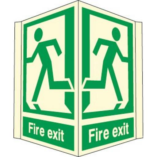 Fire exit (Projecting sign Photoluminescent)