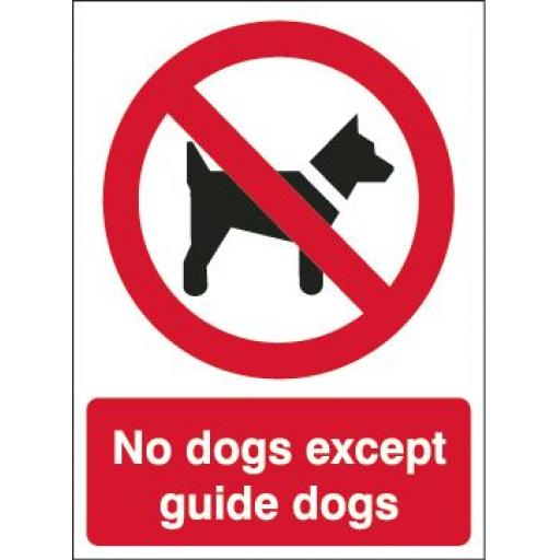 No dogs except guide dogs