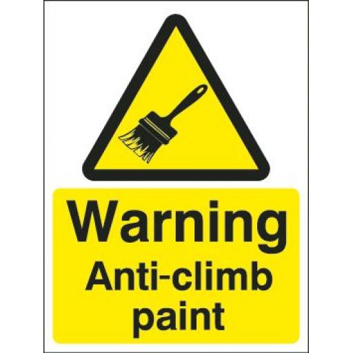 Warning Anti-climb paint