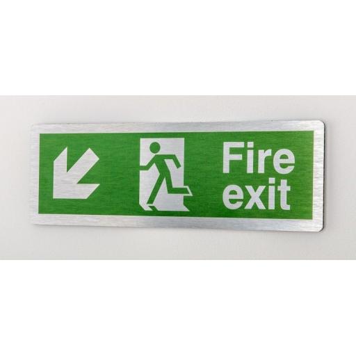 Fire exit - Running man - Down Left arrow (Prestige)