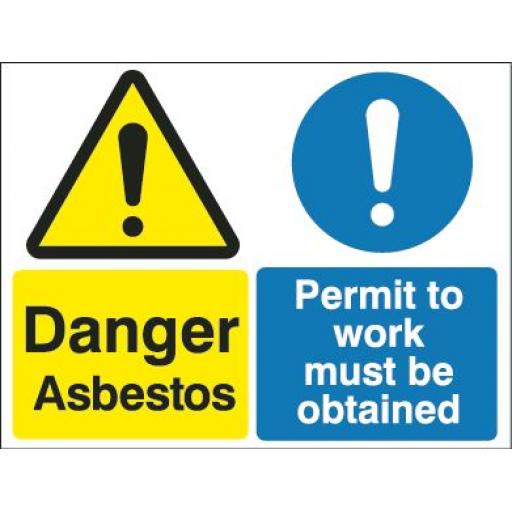 Danger Asbestos Permit to work must be obtained