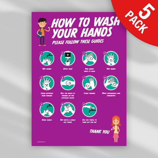 Hand Washing Instructions - Self Adhesive Vinyl (Schools/Nurseries)